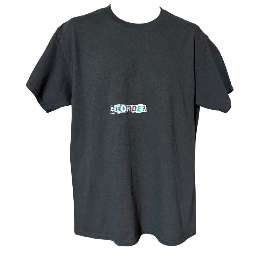 Cartoon Network Chowder Cutout Letter Logo Black T-Shirt Men’s Large